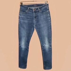 Lucky Brand Medium Wash Ripped Lolita Skinny‎ Jeans Size 4/27 Fall Casual Pants